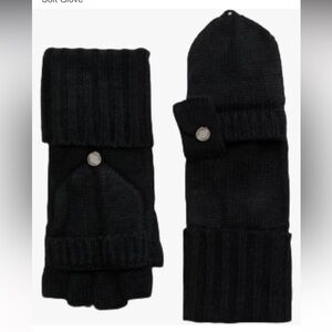 Calvin Klein Pop Top Fingerless Gloves black mittens touchscreen convertible OS